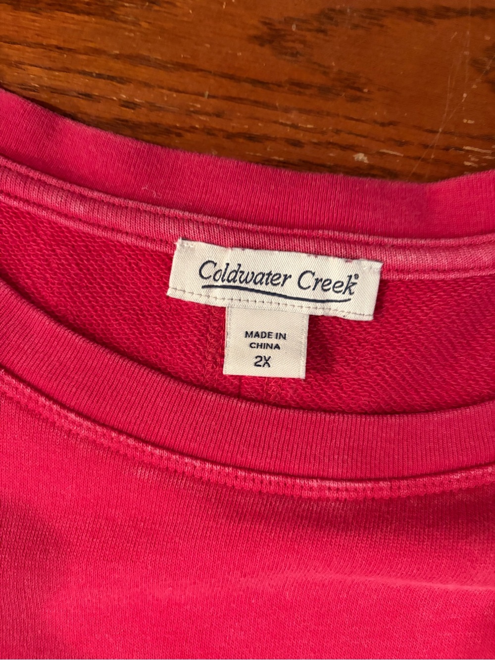 Coldwater Creek 2X Pink Mineral Wash Sweatshirt Top Short Sleeve Relaxed Fit - Picture 5 of 10